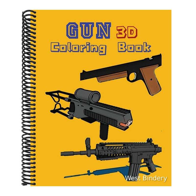 Gun 3D Coloring Book: Coloring Book, Gun Coloring Book, Adult Coloring Book