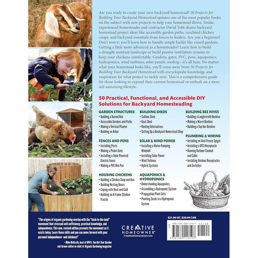 50 Projects for Building Your Backyard Homestead, Updated Edition: A Hands-On, Step-By-Step Sustainable-Living Guide (Revised) (Spiral Bound)