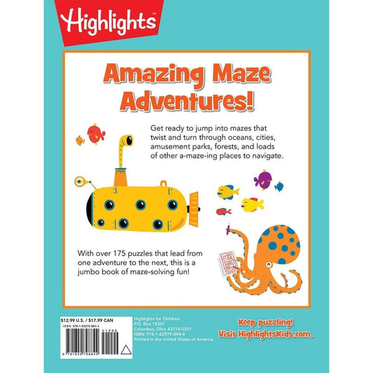 Jumbo Book of Amazing Mazes: Maze Puzzle Book for Kids Packed with Over 175 Puzzles, Code-Word Mazes, Quiz Mazes and Logic Games for Kids 6 and Up (Highlights Jumbo Books & Pads)
