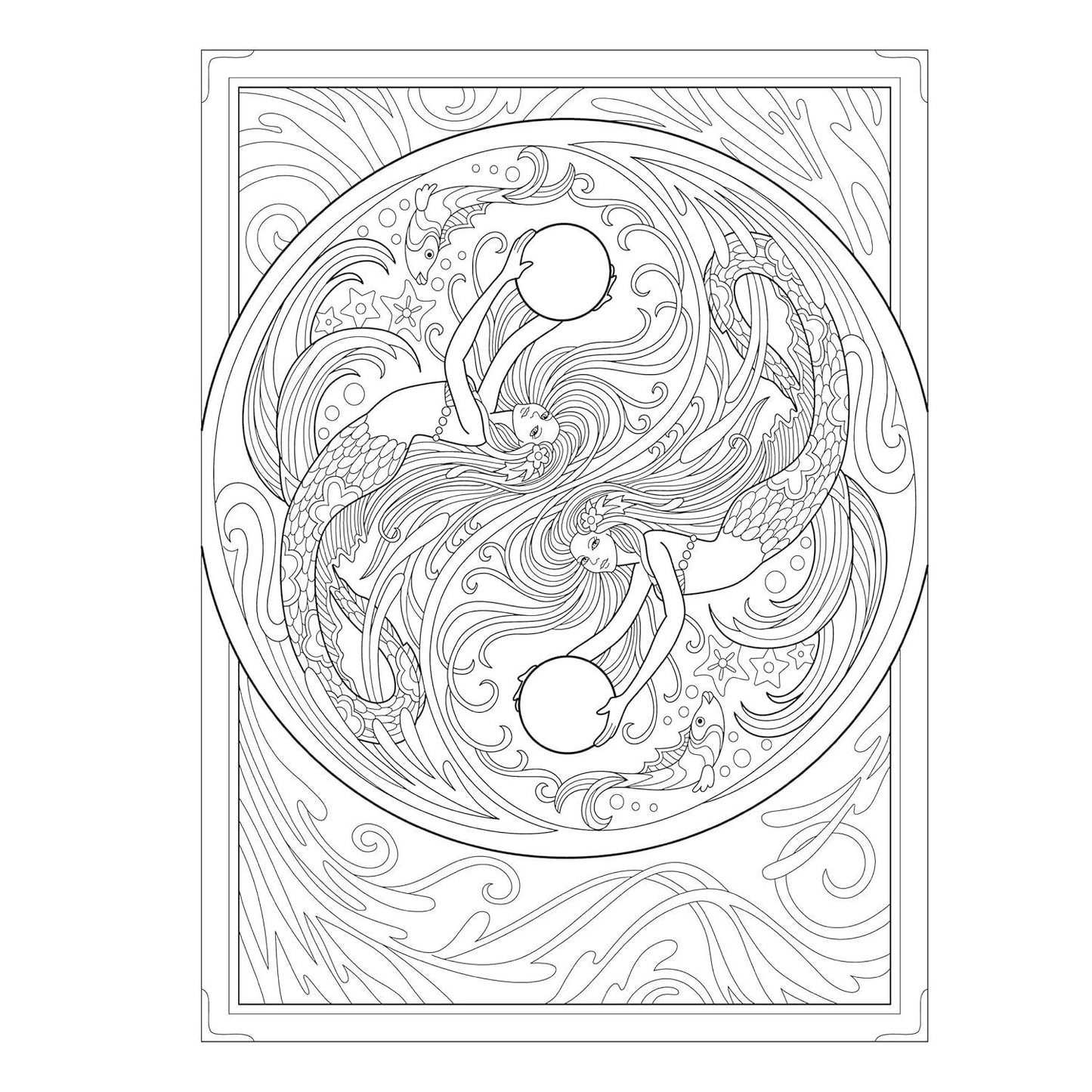 Creative Haven Magnificent Mermaids Coloring Book