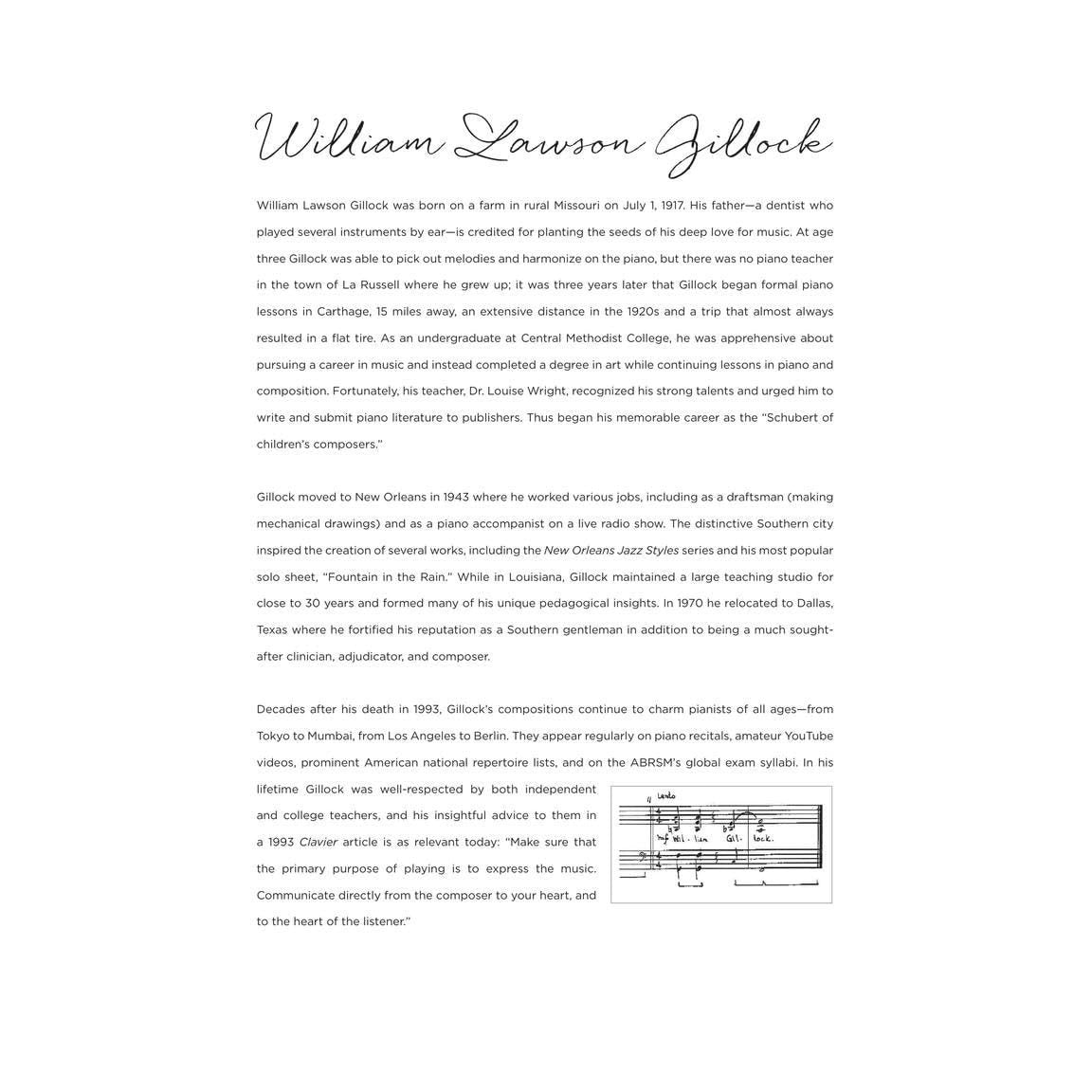 William Gillock Recital Collection: Intermediate to Advanced Level - Piano Sheet Music Book with Ove