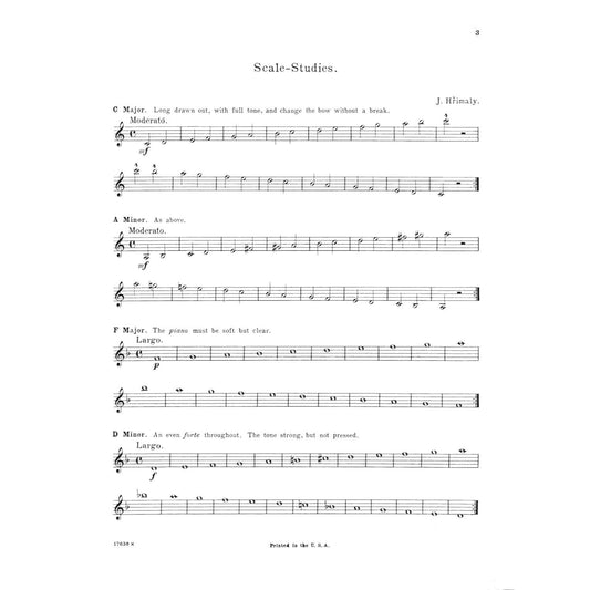 Hrimaly - Scale Studies for Violin- Schirmer Library of Classics Volume 842 by Johann (Jan) Hrimaly (Spiral Bound)