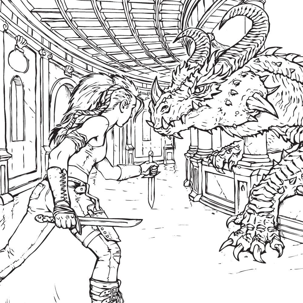 Dragon Riders: A Fantasy Coloring Book