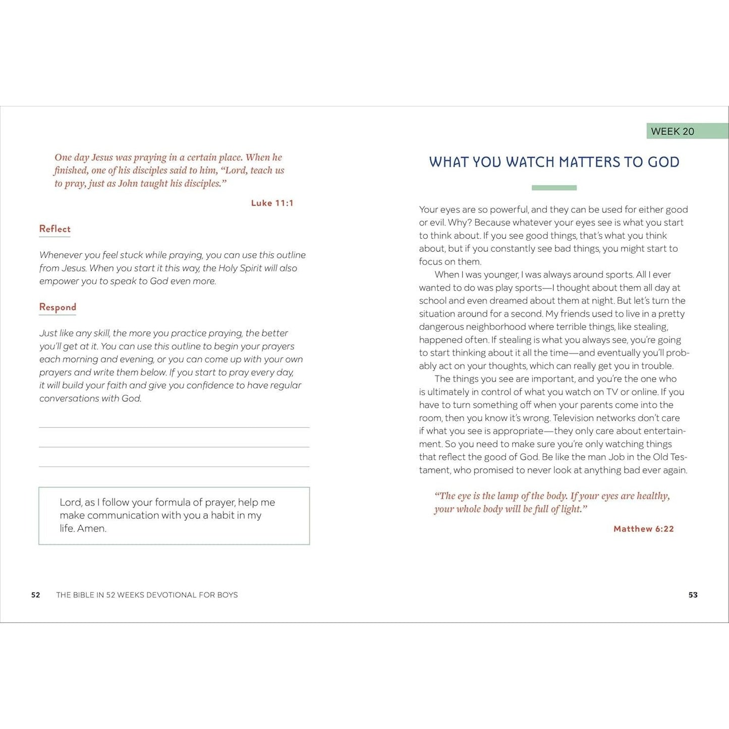 The Bible in 52 Weeks Devotional for Boys: A Year of Growing in Faith