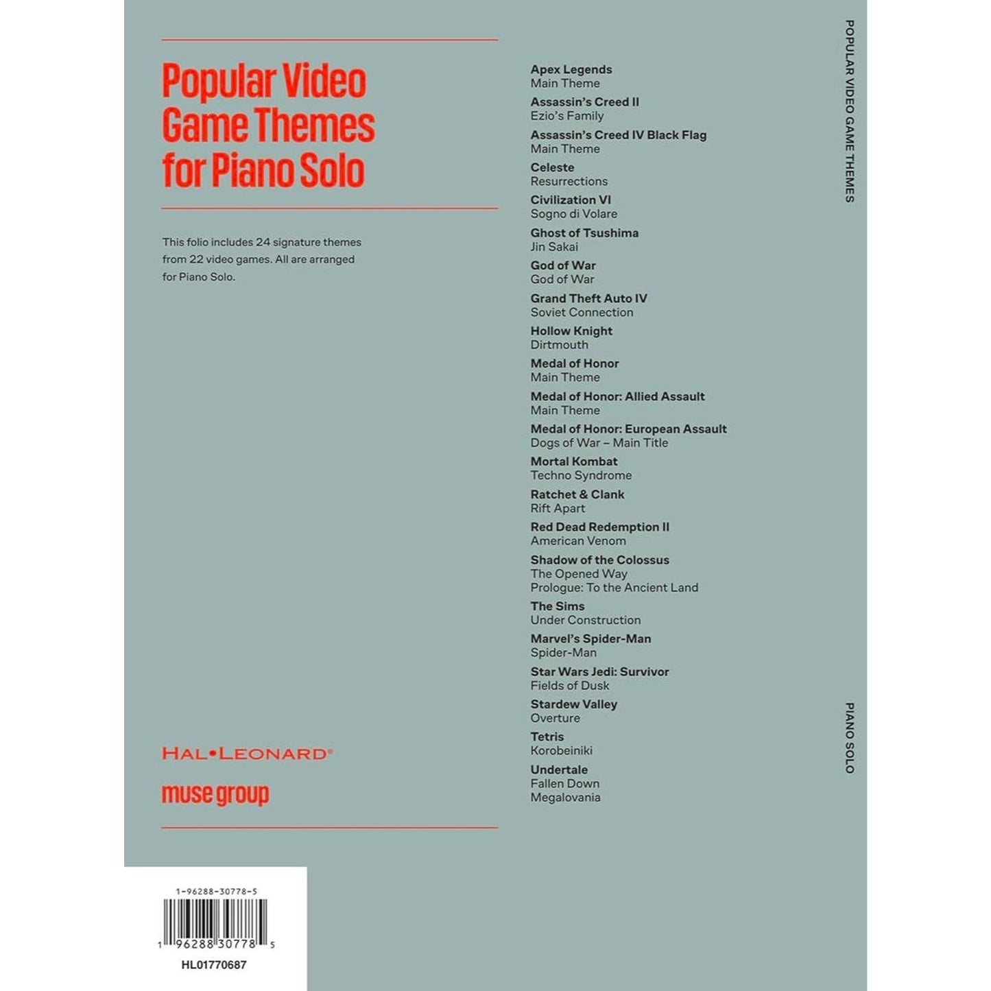 Popular Video Game Themes for Piano Solo: 24 Iconic Melodies from 22 Beloved Games