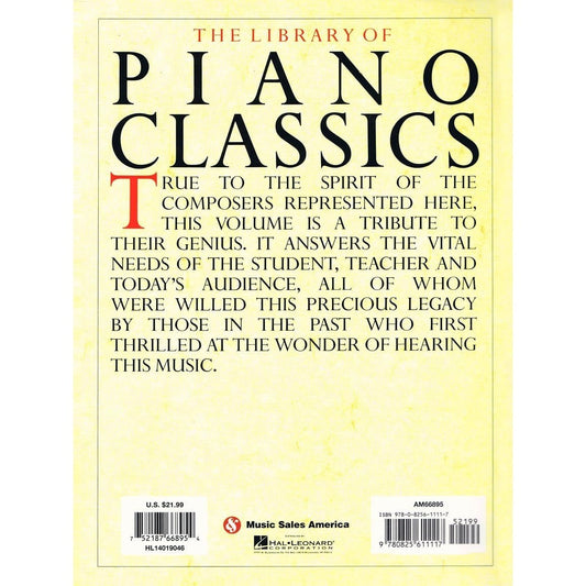 The Library of Piano Classics - Piano Sheet Music Book - Classical Piano Book