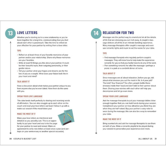 Couple's Bucket List: 101 Fun, Engaging Dating Ideas (Spiral Bound)