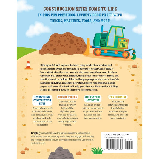 Construction Site Preschool Activity Book: Fun Learning with Trucks, Tools, and Mighty Machines