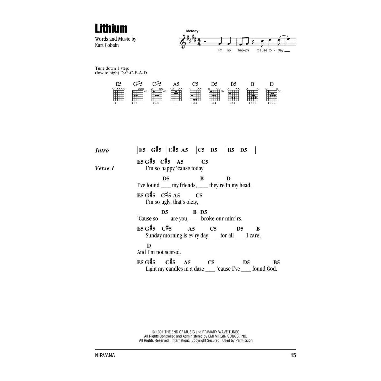 Nirvana Guitar Chord Songbook 40 Classic Hits with Lyrics and Chord Diagrams Play Smells Like Teen Spirit, Come as You Are and Heart Shaped Box Sheet