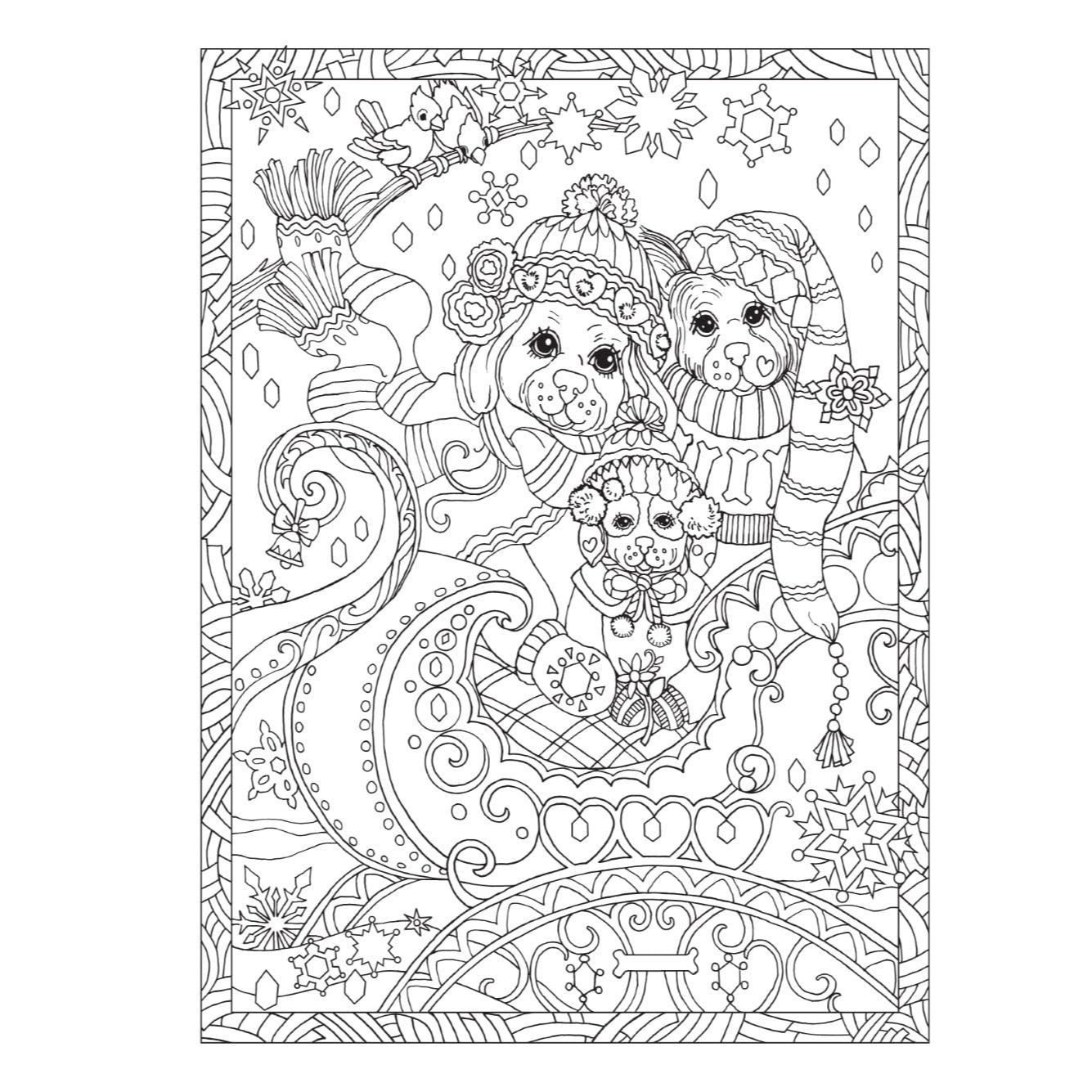 Creative Haven Dazzling Dogs Coloring Book (Spiral Bound)