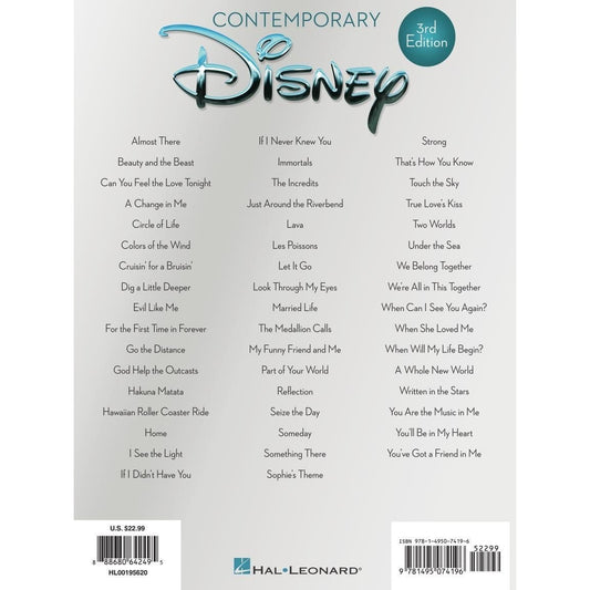 Contemporary Disney: 50 Favorite Songs - Disney Piano Book for Piano, Guitar, Vocal - Outstanding Sheet Music Book Collection - Vocal, Guitar, and Pia (Spiral Bound)