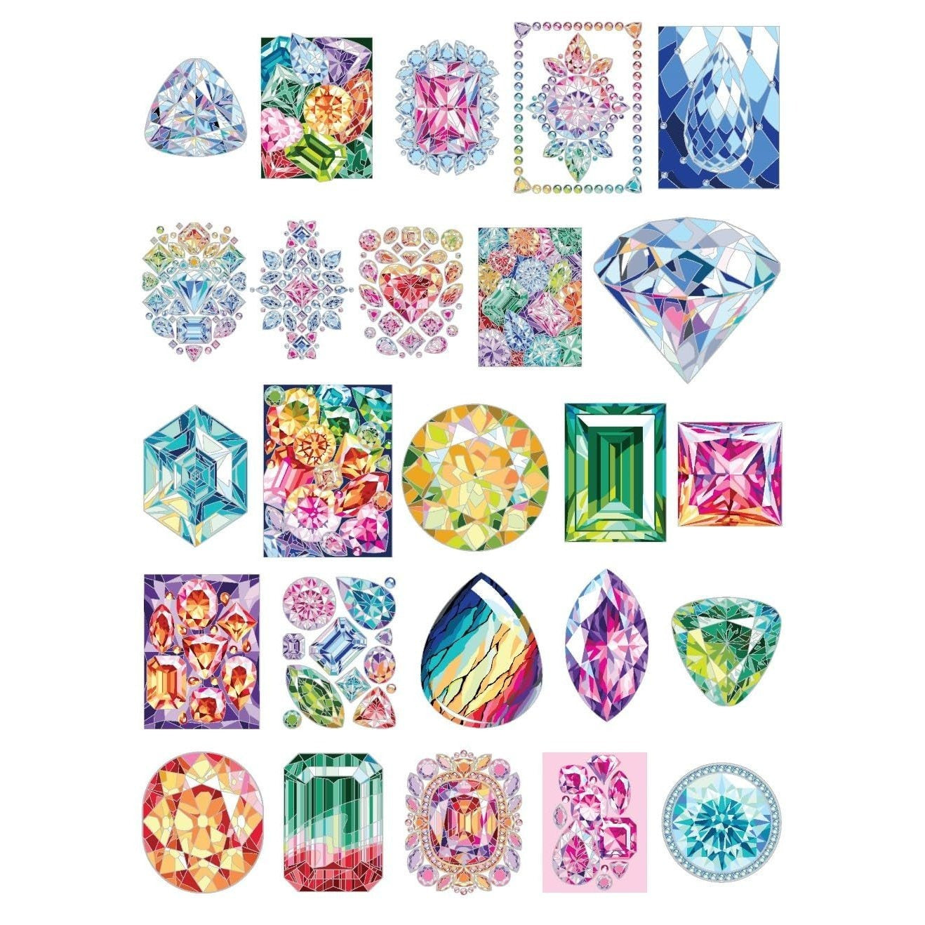 Creative Haven Gemstones Color by Number
