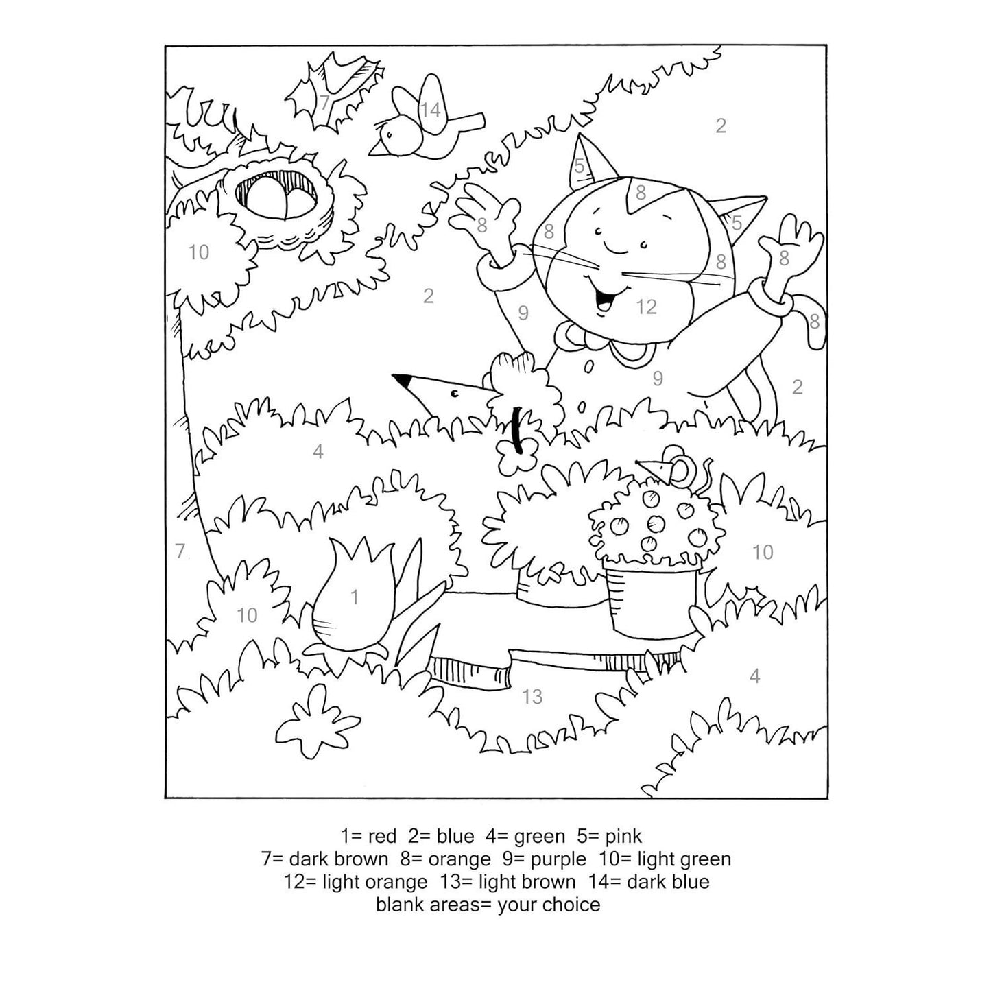 Happy Cats Coloring Book/Happy Cats Color by Number: 2 Books in 1/Flip and See!