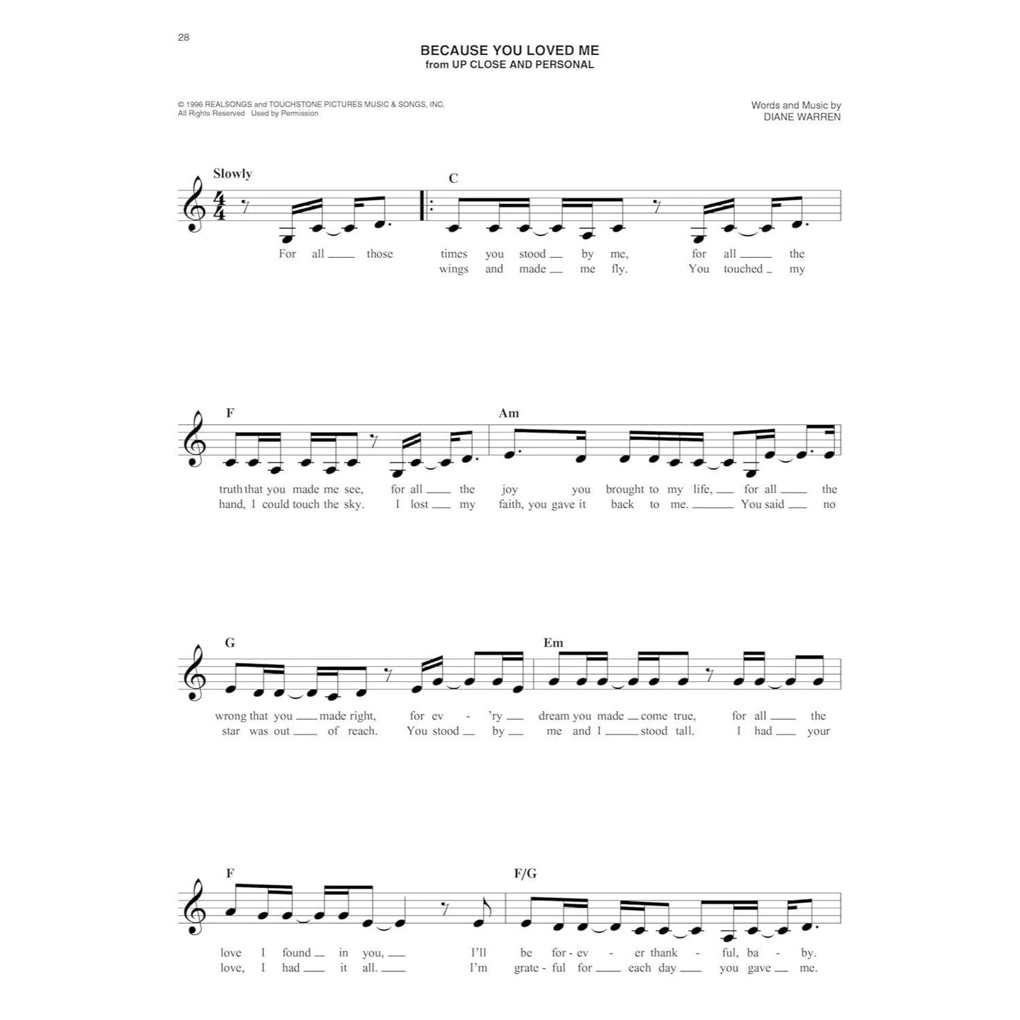The Easy Love Songs Fake Book: Melody, Lyrics & Simplified Chords in the Key of C