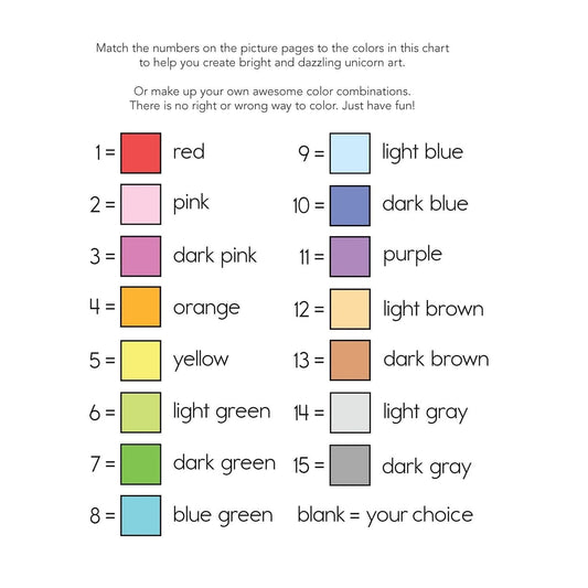Unicorns Color by Number