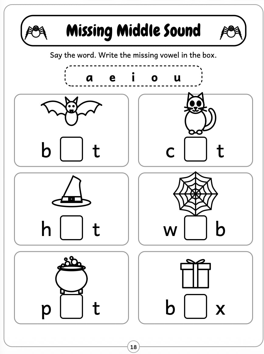 My Halloween Activity Book for Kids Ages 4-6: Coloring Pages, Math, Phonics, Word Search, Mazes & Puzzles | Fun Preschool & Kindergarten Halloween Workbook