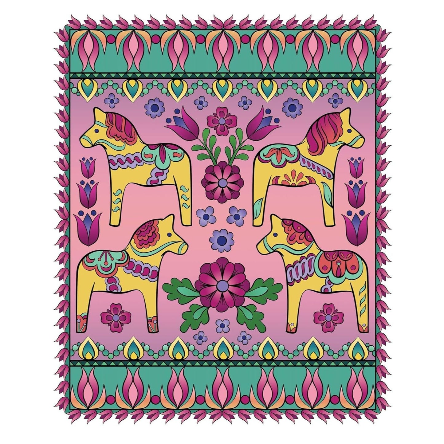 Creative Haven Scandinavian Folk Art Coloring Book