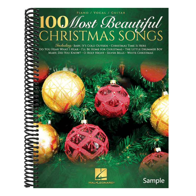 100 Most Beautiful Christmas Songs: Christmas Song Book for Piano Guitar and Vocal with Carols an (Spiral Bound)