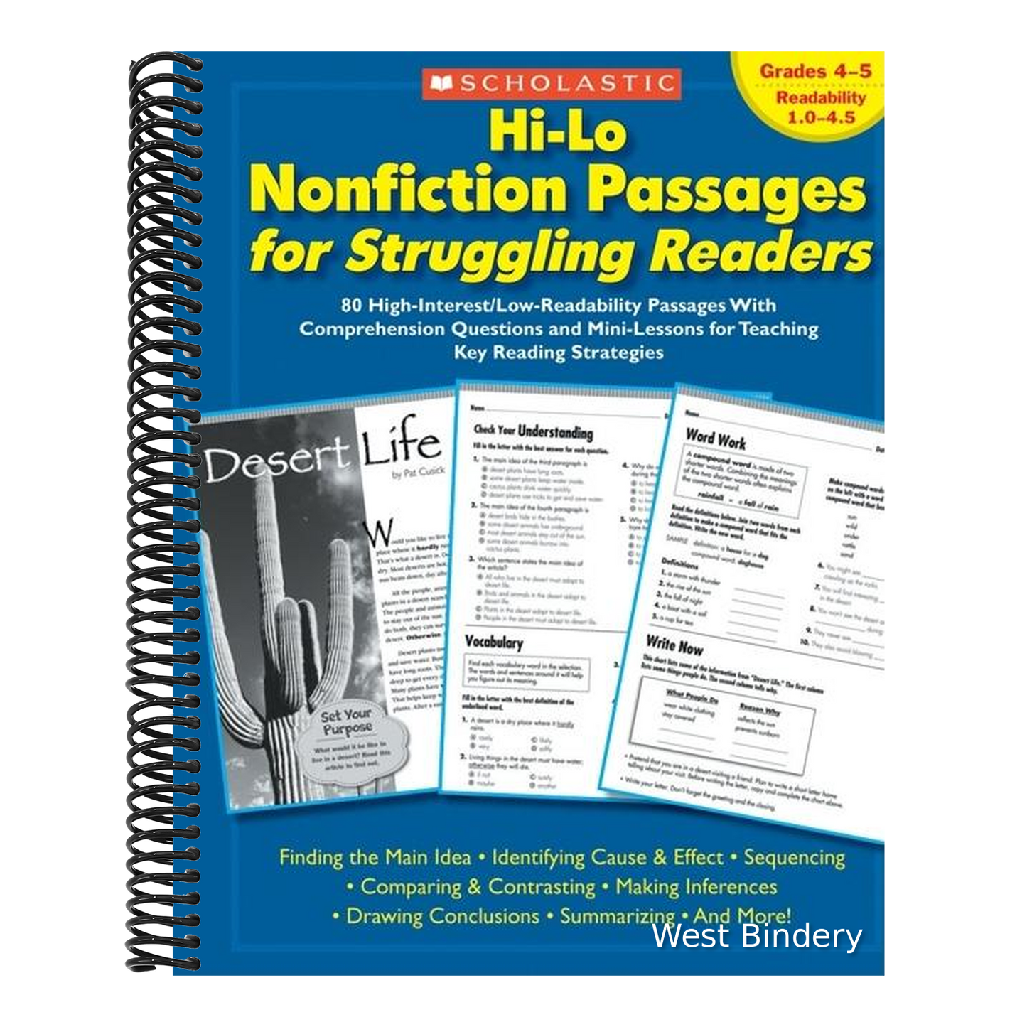 Hi-Lo Nonfiction Passages for Struggling Readers: Grades 4-5: 80 High-Interest/Low-Readability Passages with Comprehension Questions and Mini-Lessons