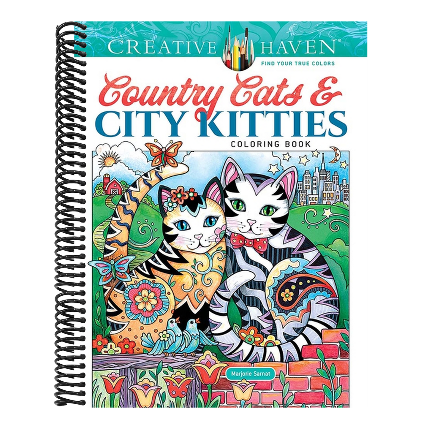 Creative Haven Country Cats & City Kitties Coloring Book