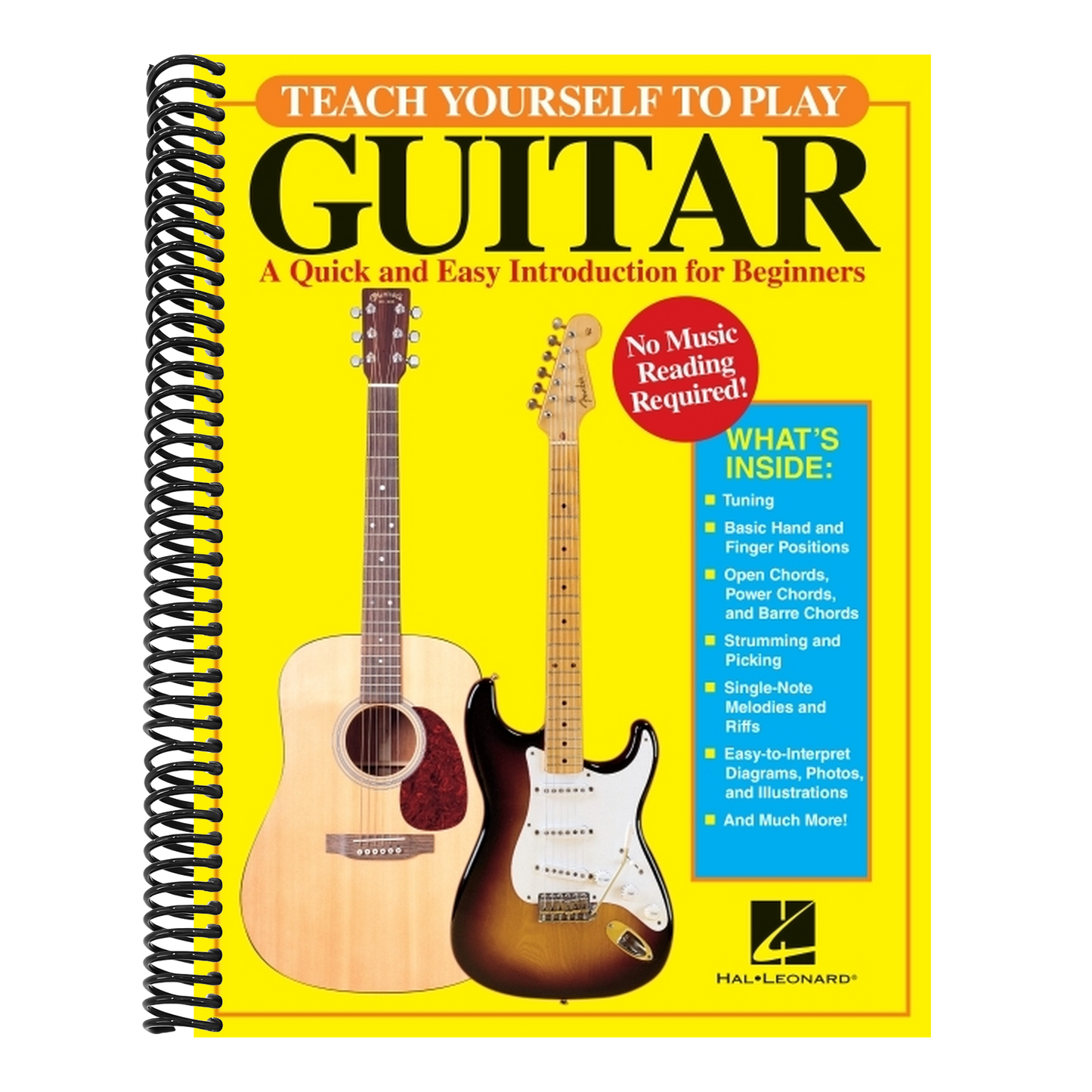 Teach Yourself to Play Guitar | Beginner Guitar Book with Tablature | Step-by-Step Acoustic and Electric Guitar Method | Easy Self-Learning Guide for Adults Teens and Music Teachers | Learn Chords (Spiral Bound)