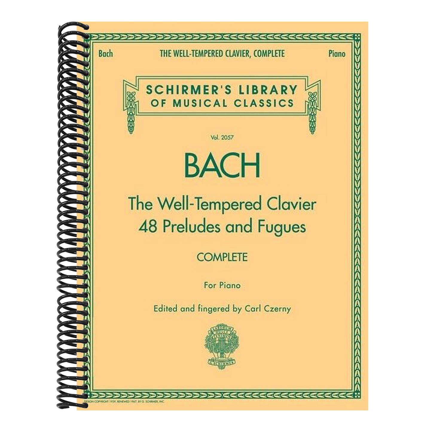 The Well-Tempered Clavier, Complete- Schirmer Library of Classics Volume 2057 by Carl Czerny (Spiral Bound)