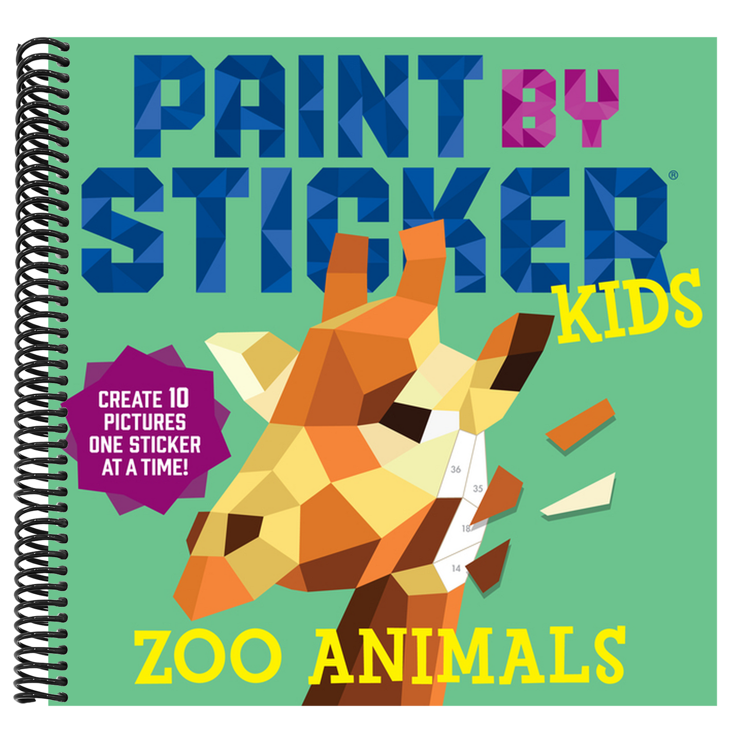 Paint by Sticker Kids: Zoo Animals: Create 10 Pictures One Sticker at a Time!