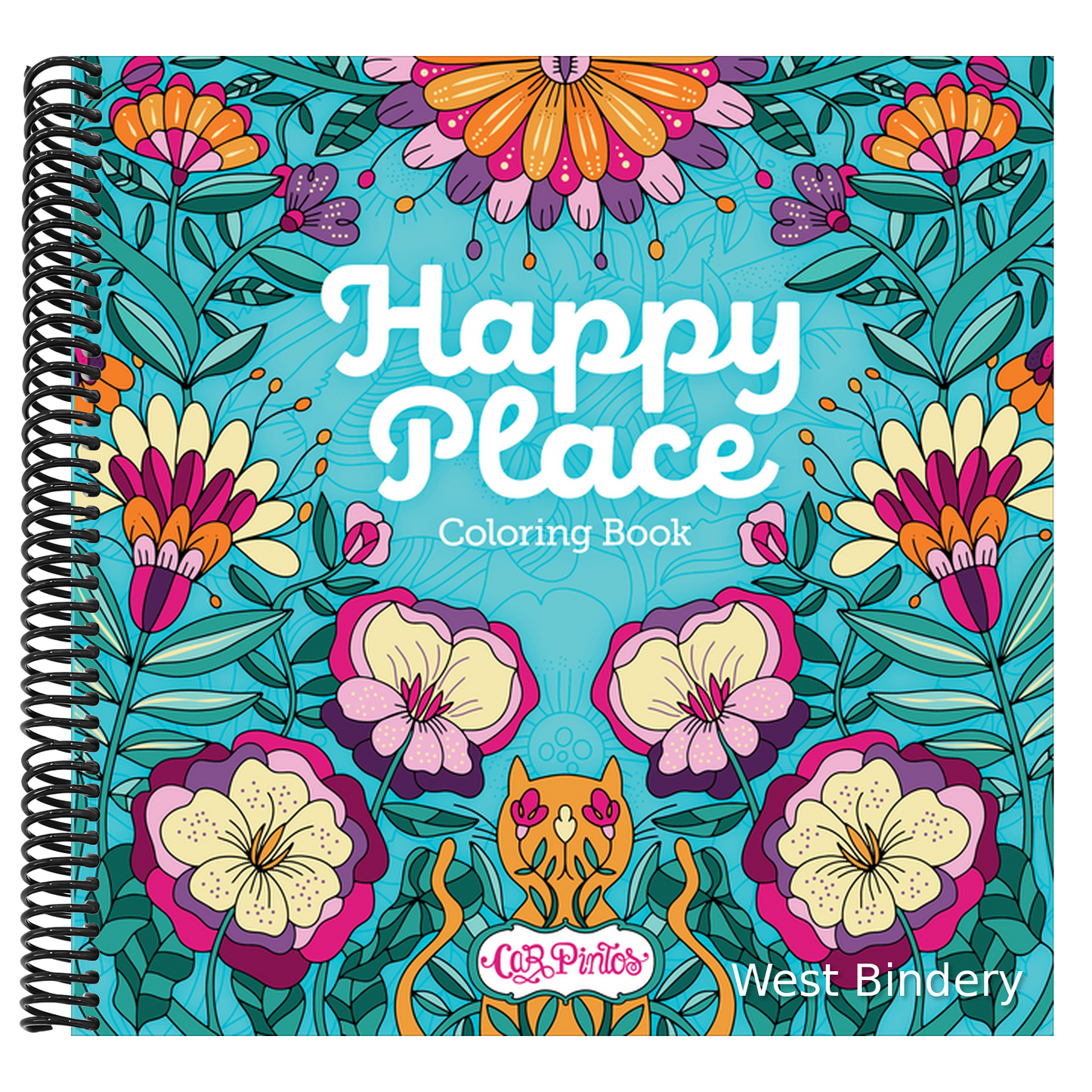 Happy Place Coloring Book: Adult Coloring Book for Relaxation and Stress Relief with 98 Patterns, Including Flowers, Birds, Butterflies, Word Art, Maz
