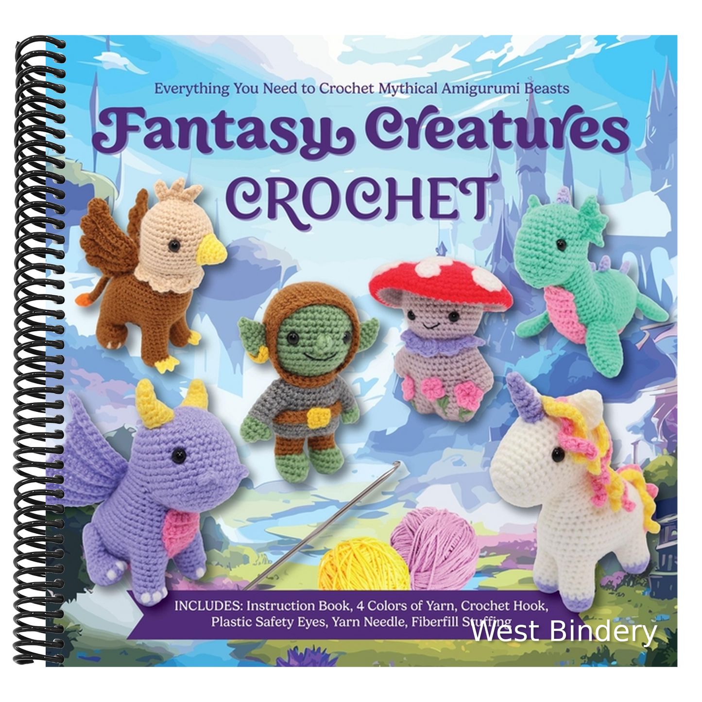 Fantasy Creatures Crochet: Everything You Need to Crochet Mythical Amigurumi Beasts - Includes: Instruction Book, 4 Colors of Yarn, Crochet Hook, Plas
