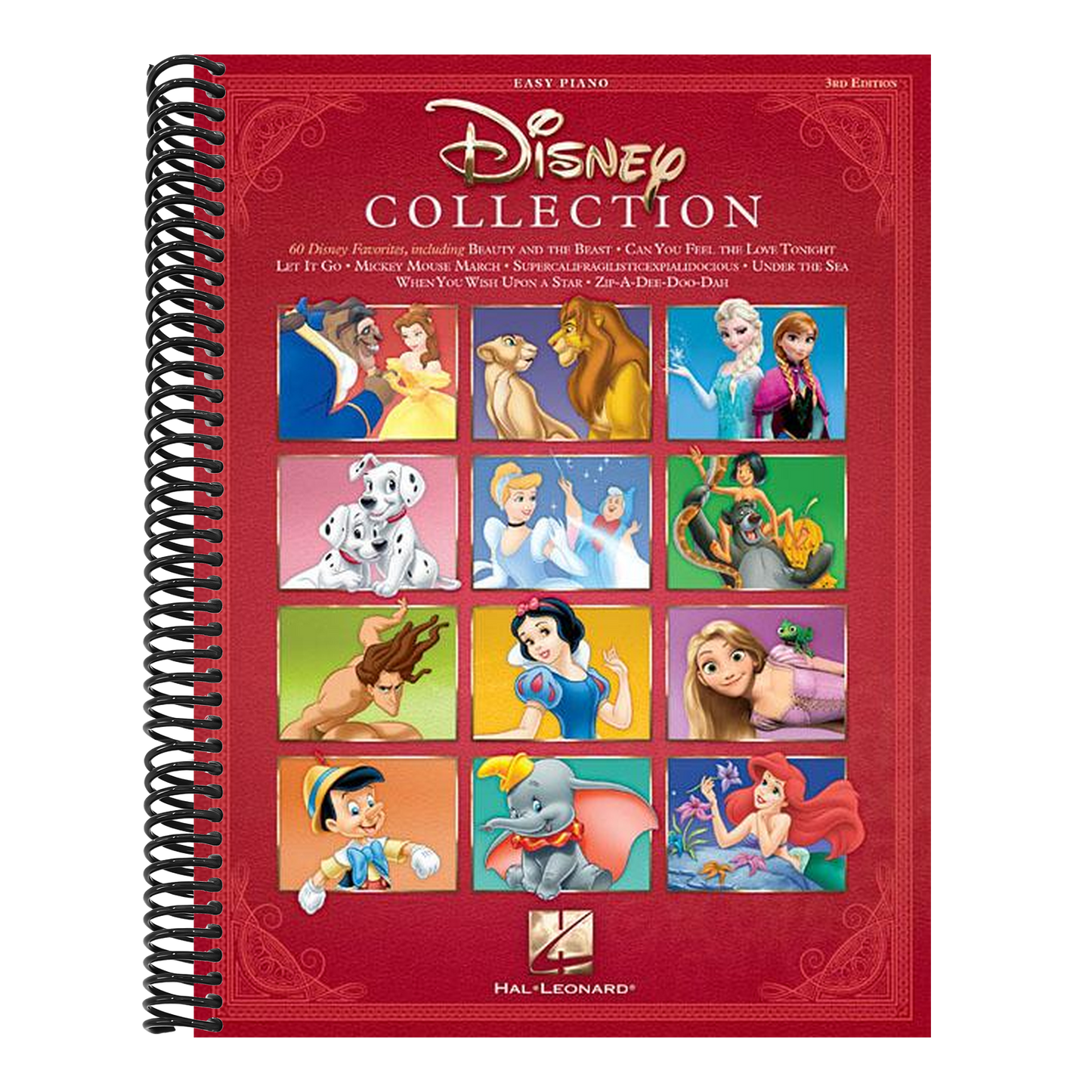 The Disney Collection - Easy Piano Series 60 Classic Songs from Disney Movies Beginner-Friendly Sheet Music and Lyrics (Revised) (3RD ed.) (Created by) (Spiral Bound)