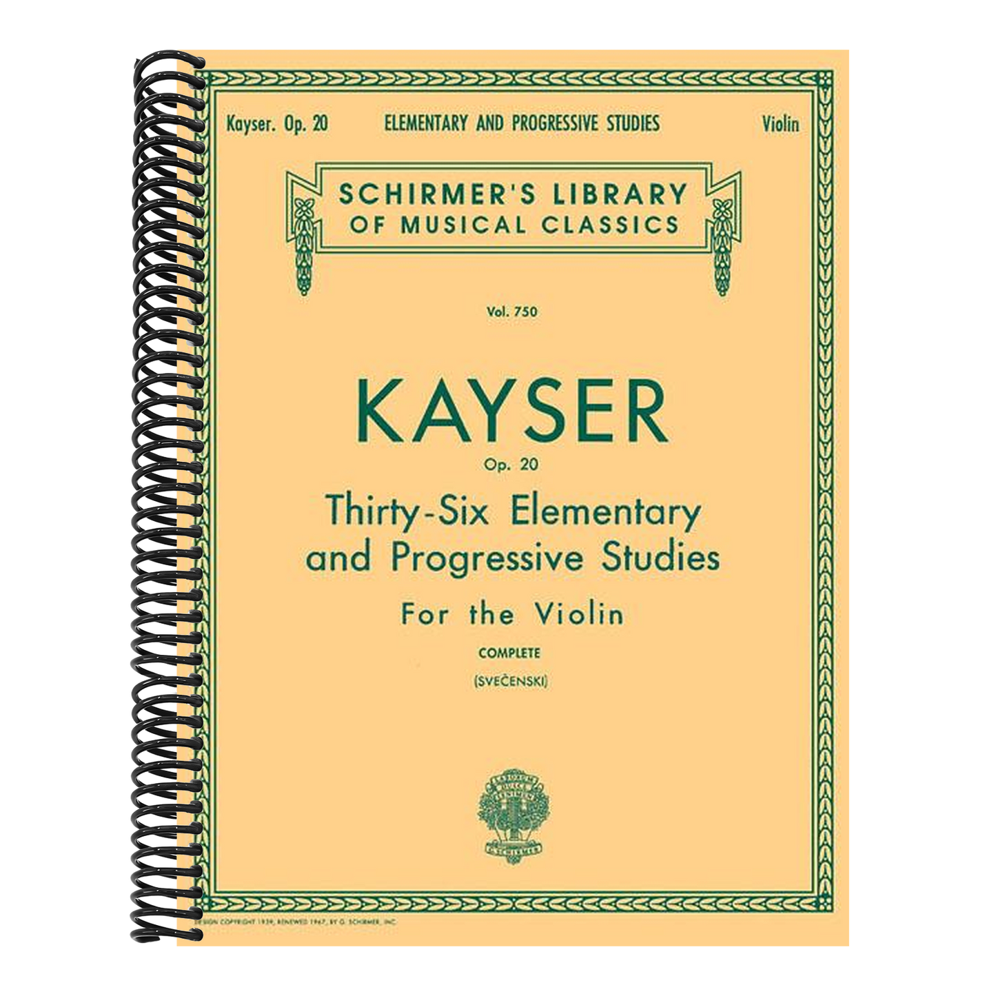 36 Elementary and Progressive Studies Op. 20 Violin Method Schirmer Library of Classics Volume 750 Essential Exercises for Violinists