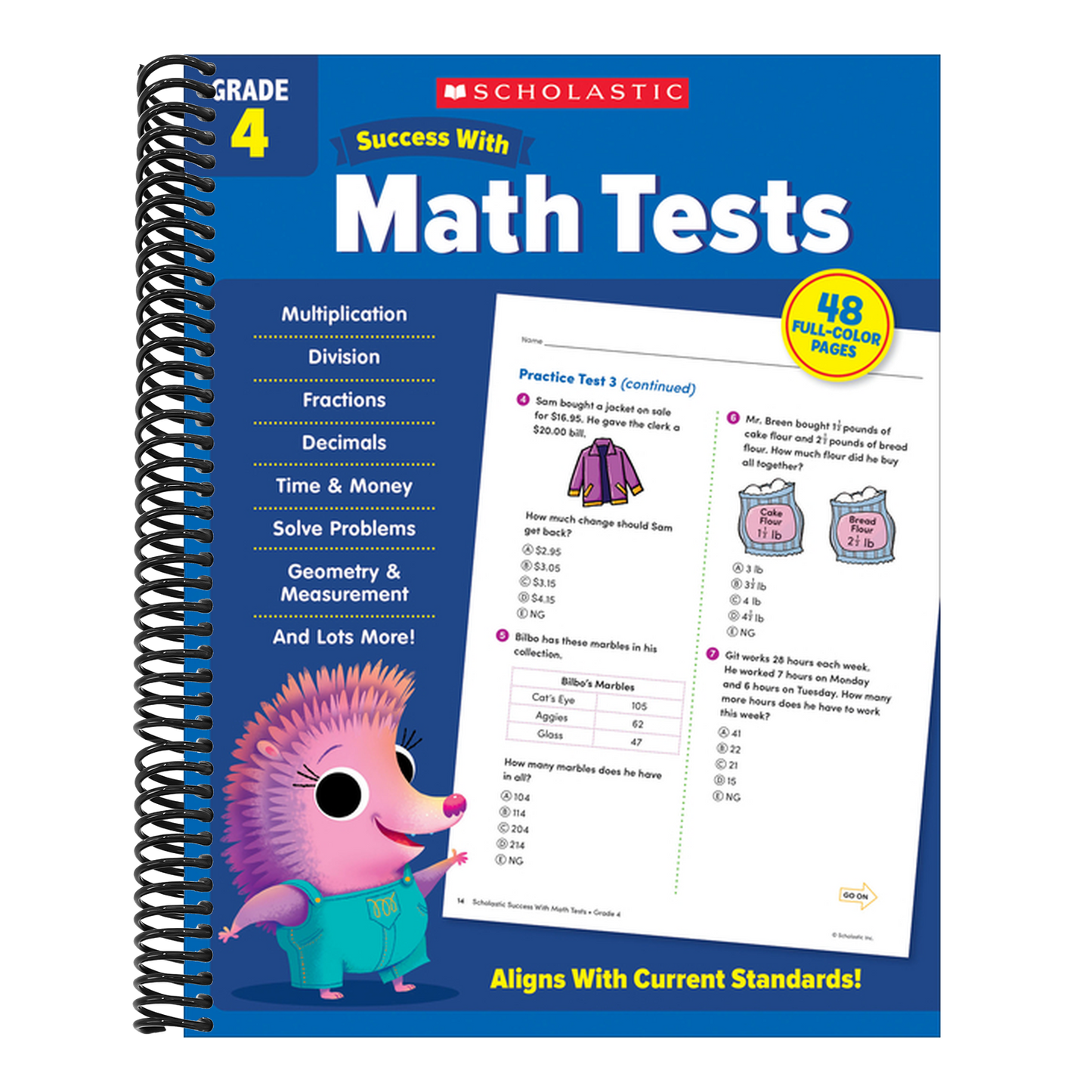 Scholastic Success with Math Tests Grade 4 Workbook (Spiral Bound)