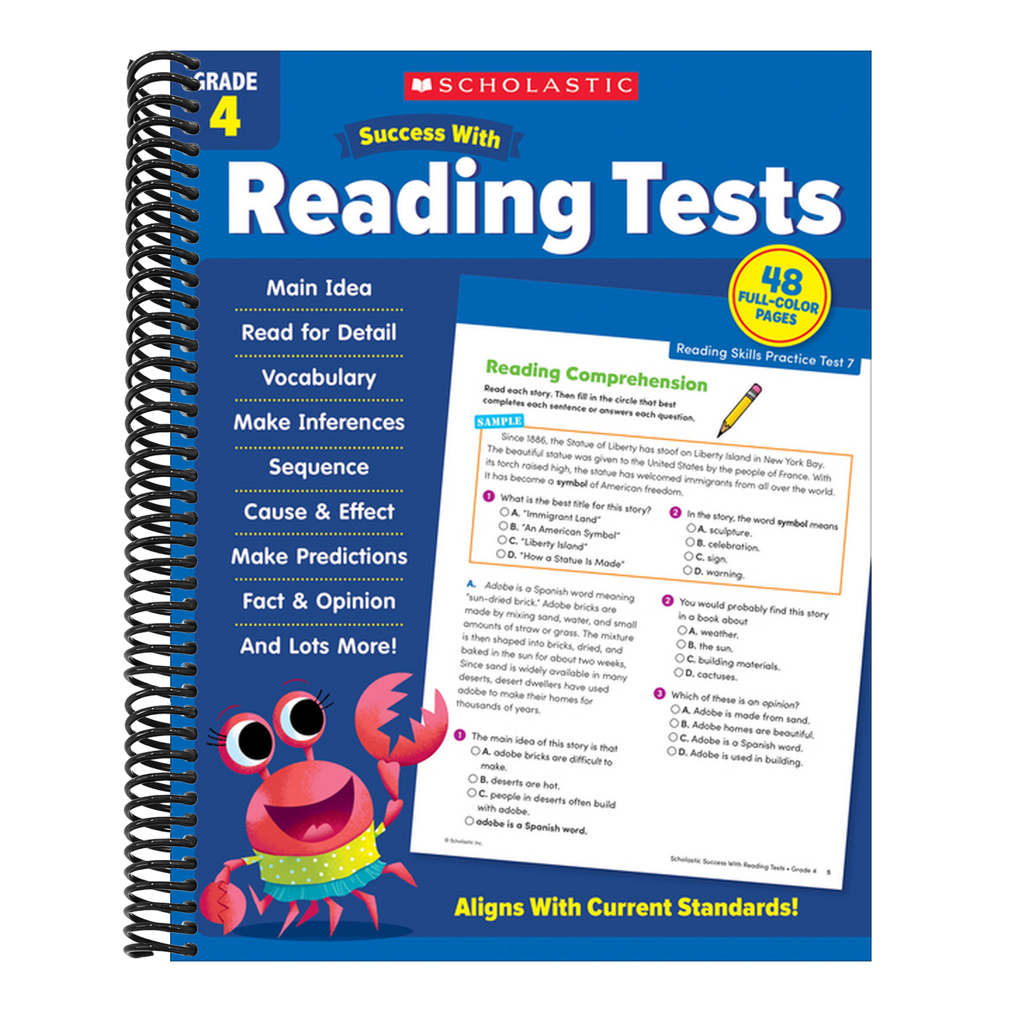 Scholastic Success with Reading Tests Grade 4 Workbook (Spiral Bound)