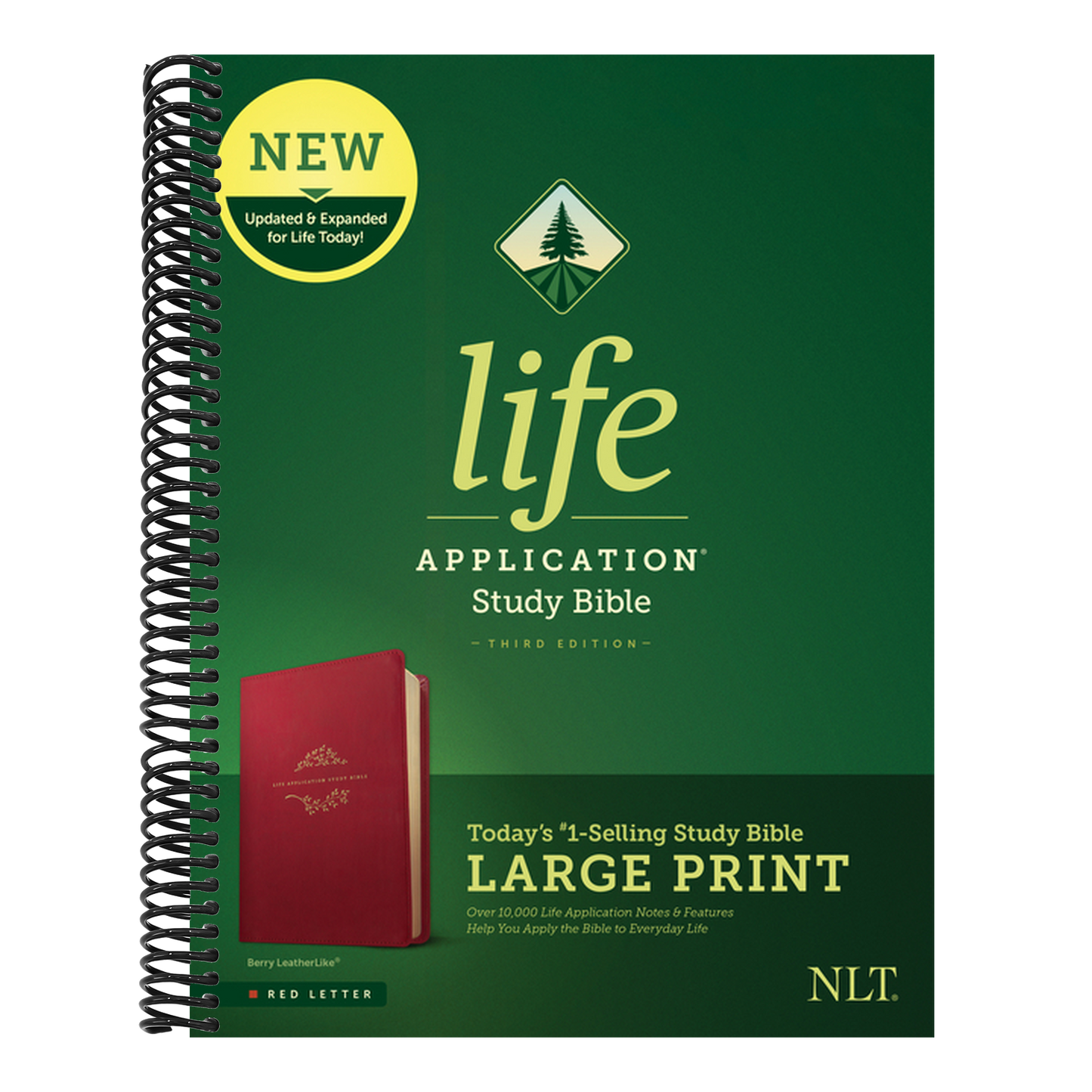 NLT Life Application Study Bible, Third Edition, Large Print (Red Letter, Leatherlike, Berry)