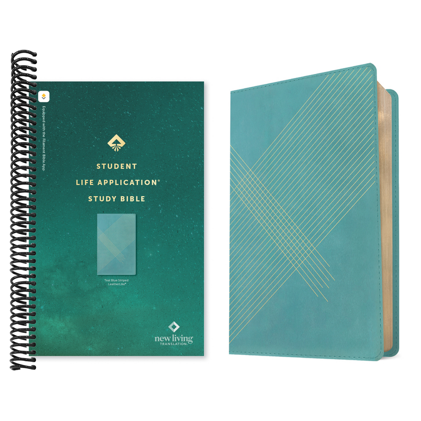 NLT Student Life Application Study Bible, Filament Enabled (Leatherlike, Teal Blue Striped, Red Letter)