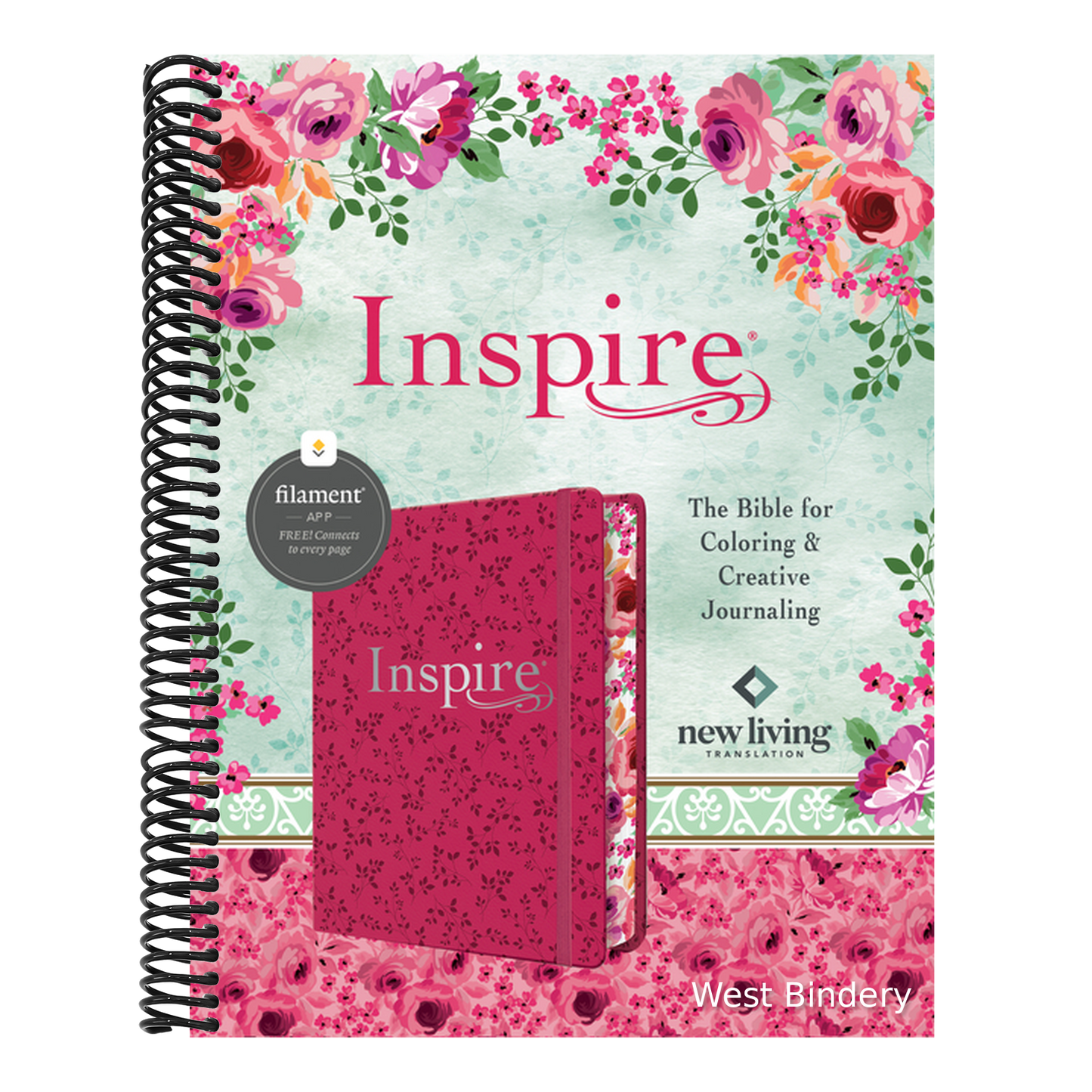 Inspire Bible Nlt, Filament Enabled (Hardcover Leatherlike, Pink Peony)