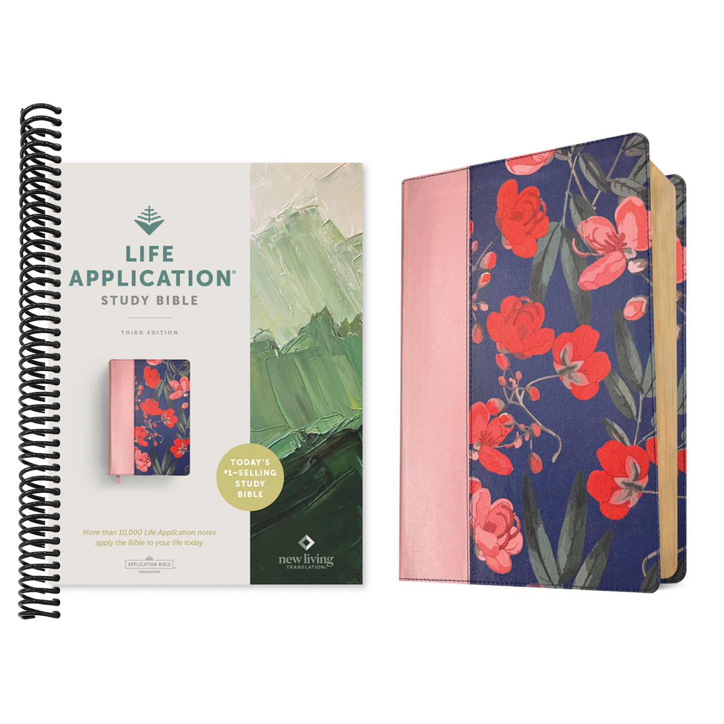 NLT Life Application Study Bible, Third Edition (Leatherlike, Pink Evening Bloom, Red Letter)