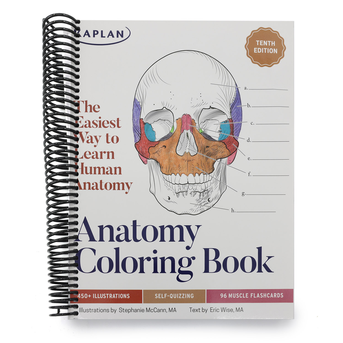 Anatomy Coloring Book with 450+ Realistic Medical Illustrations with Quizzes for Each (Spiral Bound)