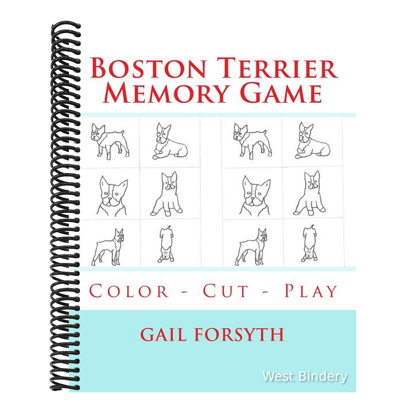 Boston Terrier Memory Game: Color - Cut - Play
