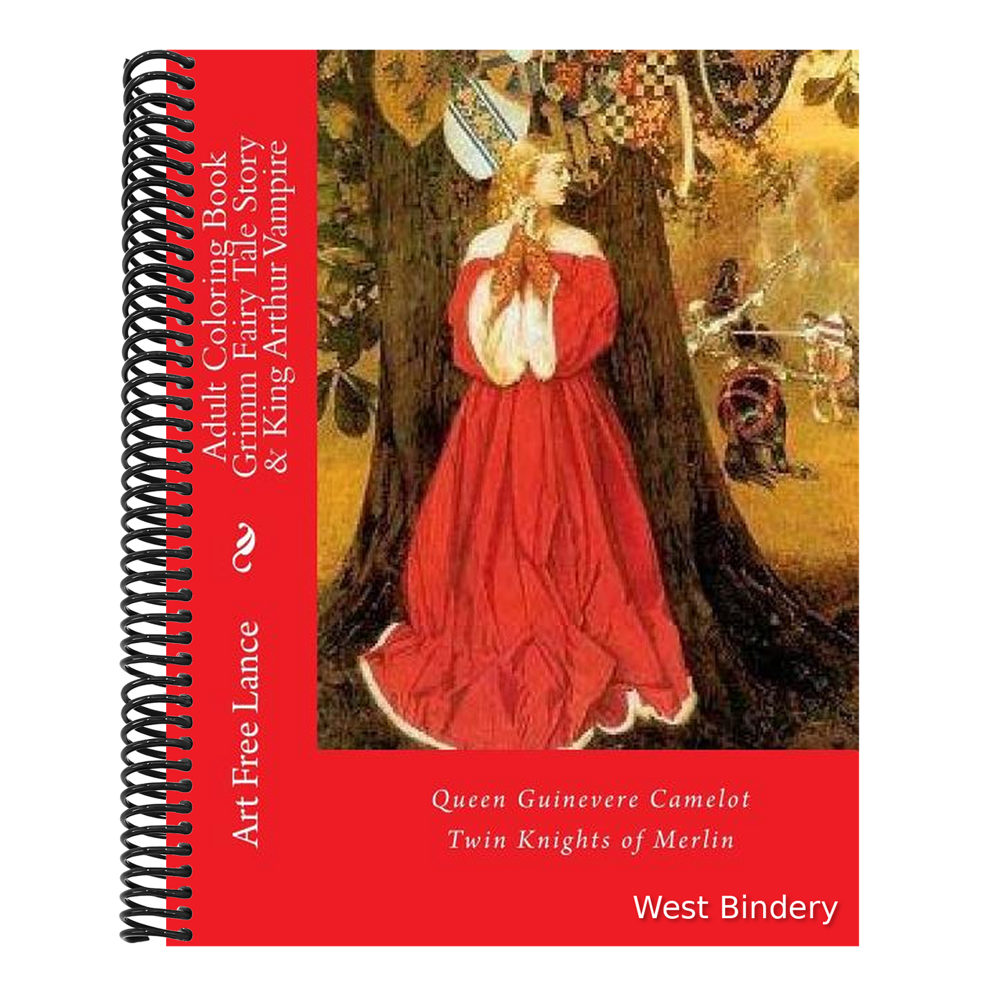 Adult Coloring Book Grimm Fairy Tale Story & King Arthur Vampire: Queen Guinevere Camelot Twin Knights of Merlin