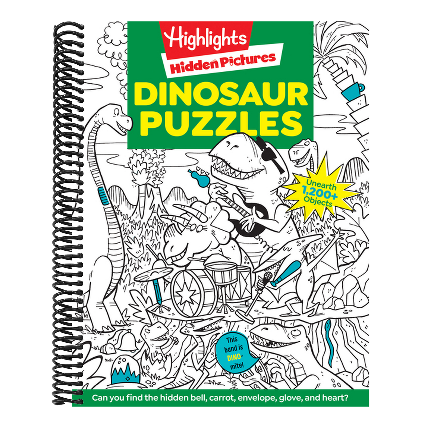 Dinosaur Puzzles: Roaring Fun Hidden Pictures Puzzles with T-Rex, Fossils and More for Kids Ages 6-12, Over 1,900 Hidden Objects for the Ultimate Dino (Spiral Bound)