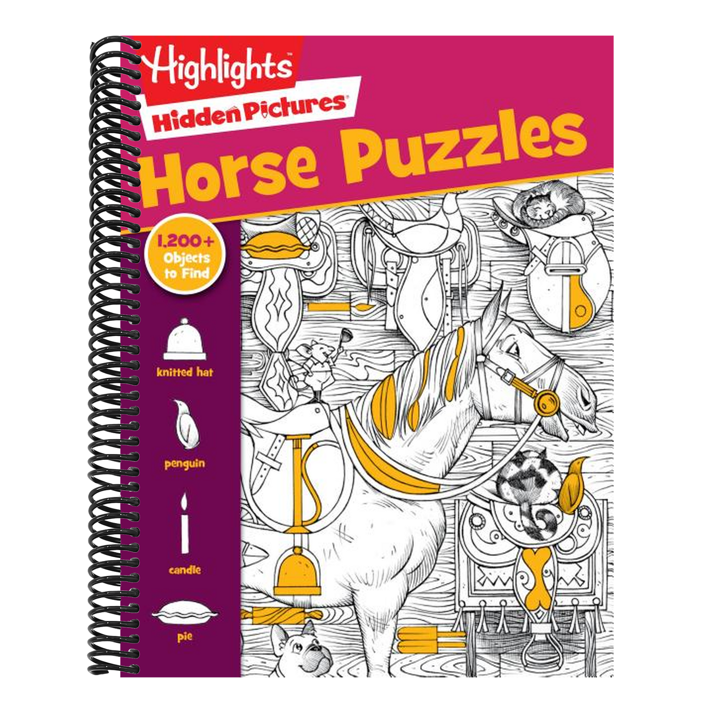 Horse Puzzles: Over 100 Search and Find Puzzles, Barns, Stables and Riding Adventures, Horse-Themed Hidden Pictures Activity Book for Kids 6 and Up (Highlights Hidden Pictures) (Spiral Bound)