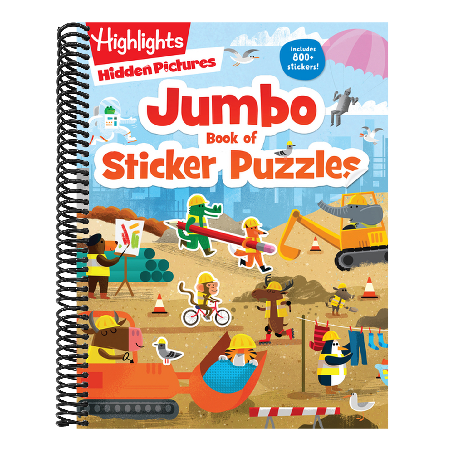 Jumbo Book of Sticker Puzzles: Ultimate Sticker Puzzle Fun with Over 800 Stickers & 100 Activities, Including Mazes, Hidden Pictures Scenes & Logic Pu (Highlights Jumbo Books & Pads) (Spiral Bound)