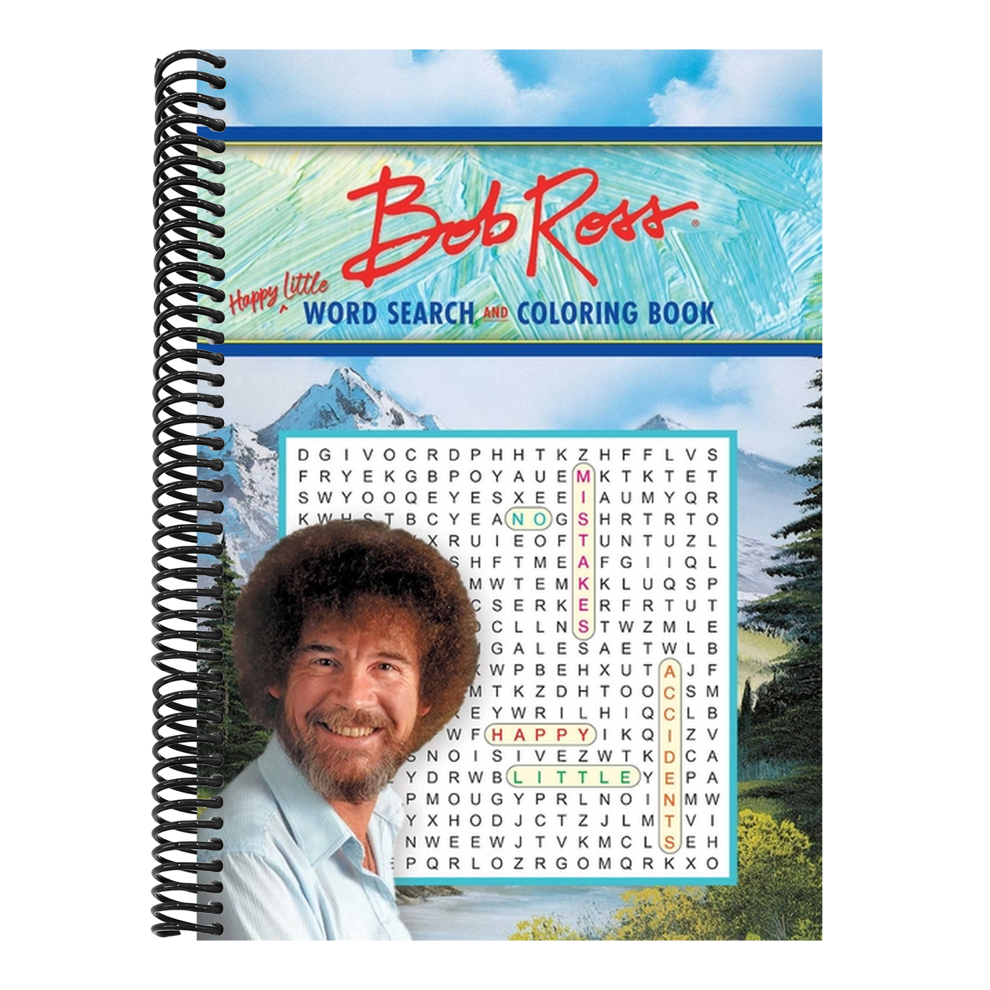 Bob Ross Word Search and Coloring Book (Coloring Book & Word Search) (Spiral Bound)