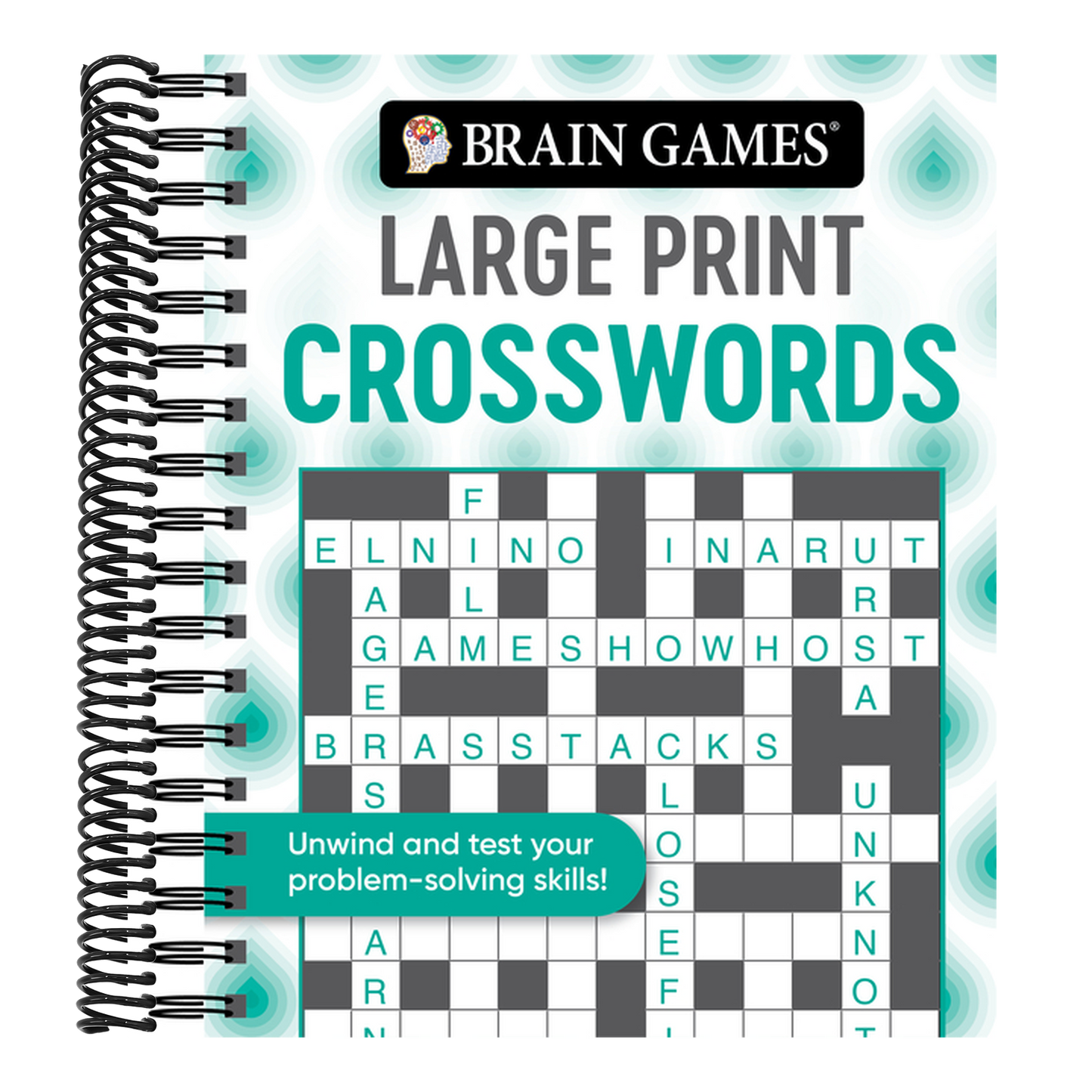 Brain Games - Large Print Crosswords: Unwind and Test Your Problem-Solving Skills Easy to Read, Fun to Solve Gift for Adults & Seniors