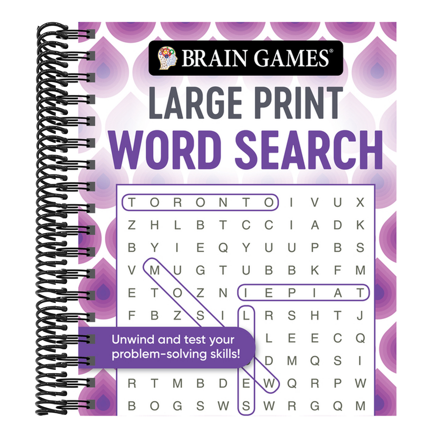 Brain Games - Large Print Word Search: Unwind and Test Your Problem-Solving Skills Easy to Read, Fun to Solve Gift for Adults & Seniors