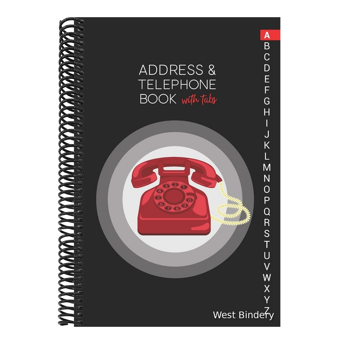 Address & Telephone Book with tabs: Personalized Address Book "6x9" 140 Pages, 312 Spaces for Name, Address, Phone Numbers, Email and Website