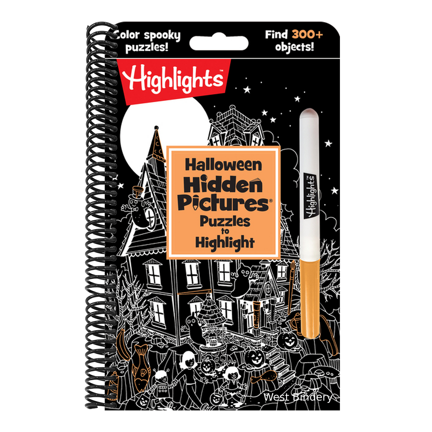 Halloween Hidden Pictures Puzzles to Highlight: Halloween Kids Book with Over 300 Hidden Objects to Seek and Find in Spooky White-On-Black Puzzles wit