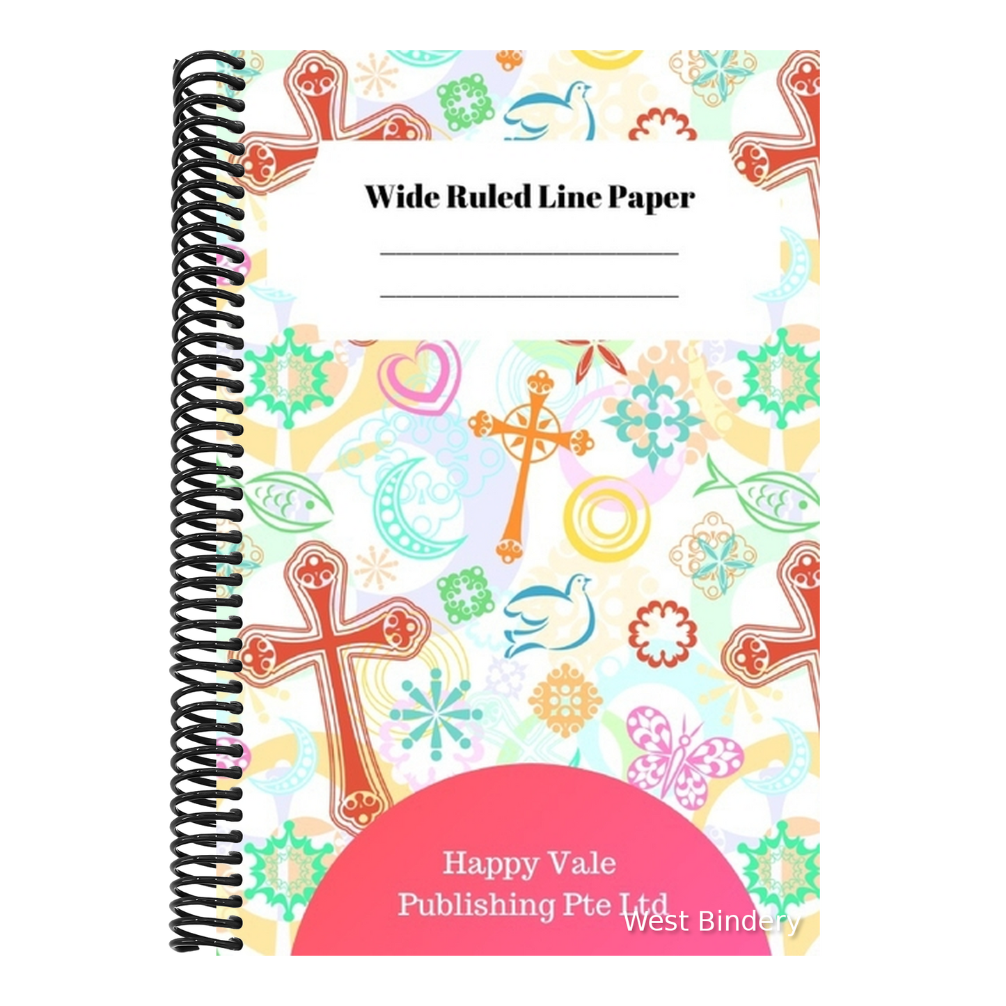 Cute Christian Theme Wide Ruled Line Paper