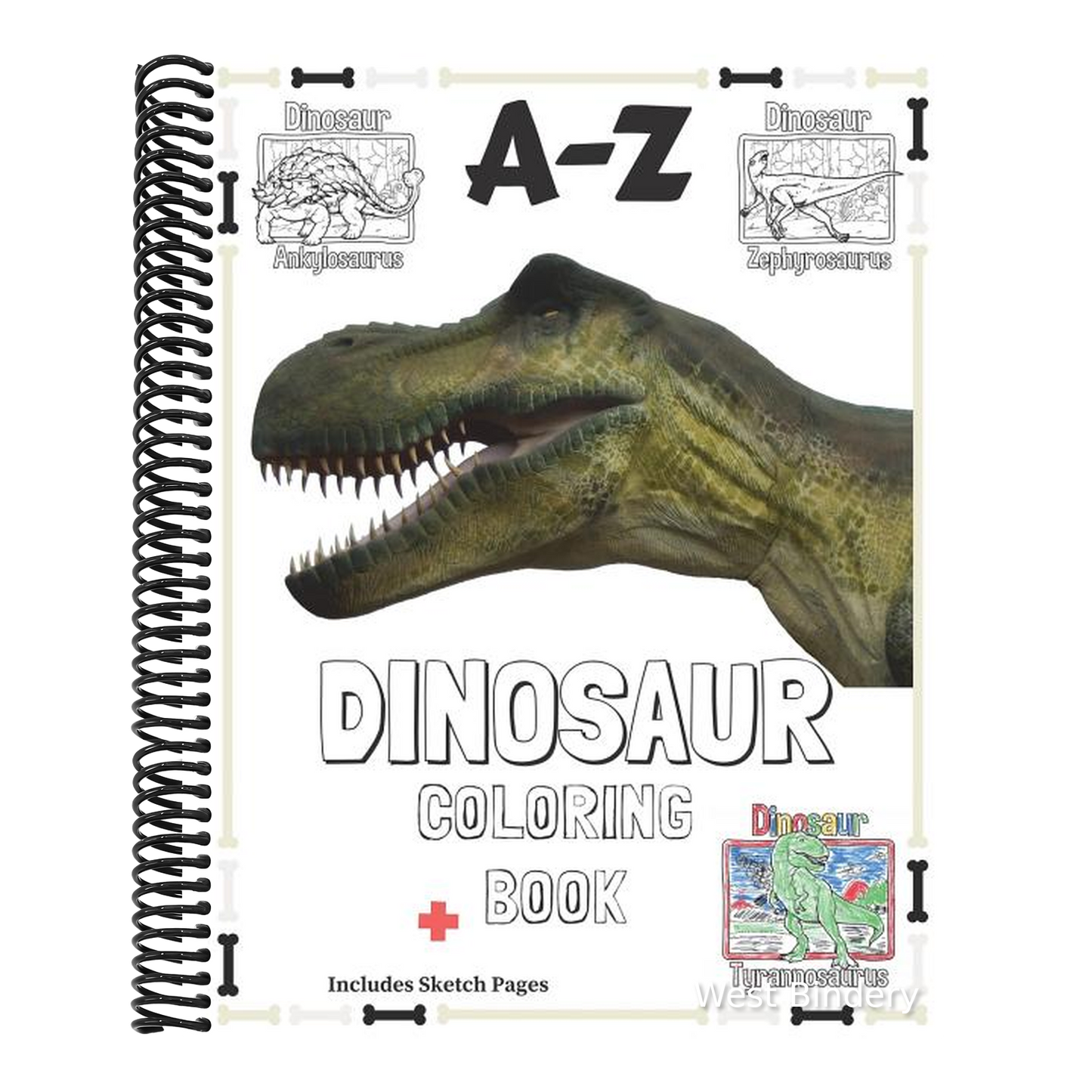 A-Z Dinosaur Coloring Book: 8.5x11 Multi Dinosaur Coloring book for kids with Sketch Pages